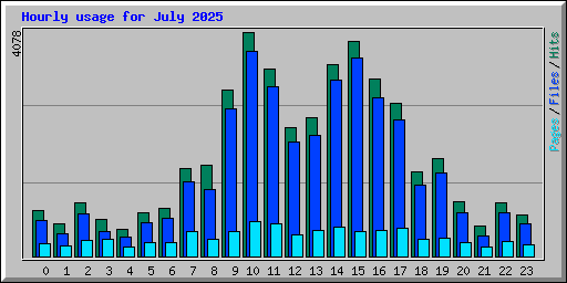 Hourly usage for July 2025